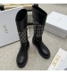 251017 Dior 251017 British style Block Knight Boots