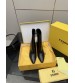 251022-2 Fendi_251022-2 Fendi Bow Heel Metal Vertical Bar Decorative High Heel Short Boots
