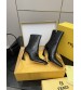 251022-2 Fendi_251022-2 Fendi Bow Heel Metal Vertical Bar Decorative High Heel Short Boots