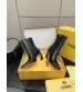 251022-2 Fendi_251022-2 Fendi Bow Heel Metal Vertical Bar Decorative High Heel Short Boots