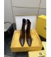 251022-2 Fendi_251022-2 Fendi Bow Heel Metal Vertical Bar Decorative High Heel Short Boots