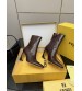 251022-2 Fendi_251022-2 Fendi Bow Heel Metal Vertical Bar Decorative High Heel Short Boots