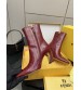 251022-2 Fendi_251022-2 Fendi Bow Heel Metal Vertical Bar Decorative High Heel Short Boots