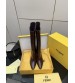 251022-3 Fendi_251022-3 Fendi Bow Heel Metal Vertical Bar Decorative High Heel Long Boots