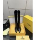 251022-3 Fendi_251022-3 Fendi Bow Heel Metal Vertical Bar Decorative High Heel Long Boots