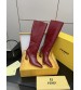 251022-3 Fendi_251022-3 Fendi Bow Heel Metal Vertical Bar Decorative High Heel Long Boots