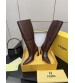 251022-3 Fendi_251022-3 Fendi Bow Heel Metal Vertical Bar Decorative High Heel Long Boots