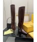 251022-3 Fendi_251022-3 Fendi Bow Heel Metal Vertical Bar Decorative High Heel Long Boots