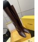 251022-3 Fendi_251022-3 Fendi Bow Heel Metal Vertical Bar Decorative High Heel Long Boots