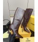 251022-3 Fendi_251022-3 Fendi Bow Heel Metal Vertical Bar Decorative High Heel Long Boots