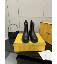 251022-5 Fendi_251022-5 FENDI low boots made of leather with classic F letter embroidery