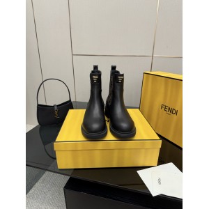 251022-5 Fendi_251022-5 FENDI low boots made of leather with classic F letter embroidery